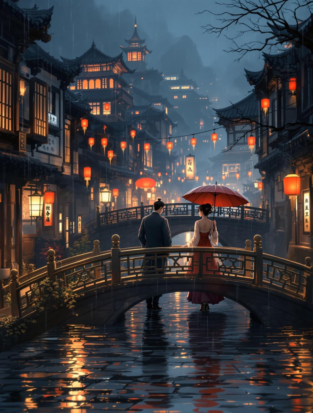 韩国漫画 - 长安夜雨 韩国漫画 - 长安夜雨:千年长安,一场雨困住了两个人